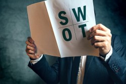 Man Reading Report SWOT