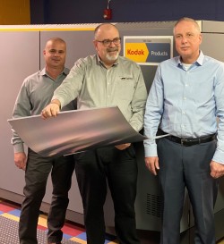 From left to right: Miguel Bonilla, Pressroom Manager, Richard Featherston, Prepress Supervisor, and Gustave Semon, General Manager